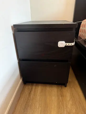 IKEA MALM 2-Drawer Bedside Table – Black-Brown