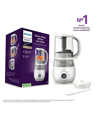 Philips Avent Premium 4-In-1 Steamer Blender, Steam, Blend, Defrost & Reheat Functions, Nutrient-Ret