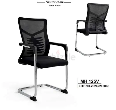 Black Mesh Visitor Chair - Cantilever Office Guest Chair
