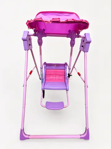 Lightweight Pink/Purple Baby Swing with Canopy - Good Condition