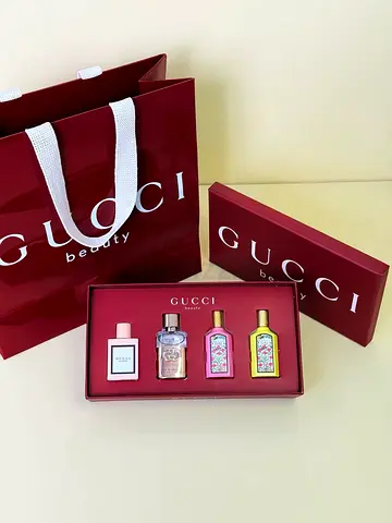 Gucci Mini Perfume Set 5ml×4, Red Box, 4 Scents Included Beauty