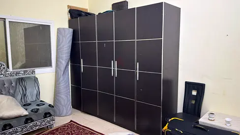 Large Dark Wood 4-Door Wardrobe / Armoire - Good Condition