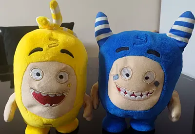 2 ODBODS Soft Toys 💙💛 | Blue & Yellow | Cute & Fun Characters!