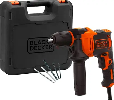 Black & Decker Corded Drill with Case and Bits - Good Condition