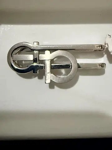 Ferragamo Interlocking / Asymmetric Double Gancini Money Clip