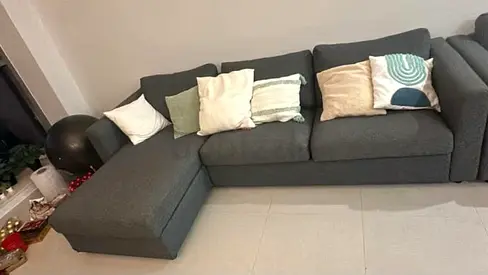 Amazing Condition IKEA vimle l'shape sofa bed with storage dark grey Color