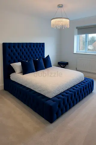 Blue Velvet Chesterfield Tufted Bed Frame