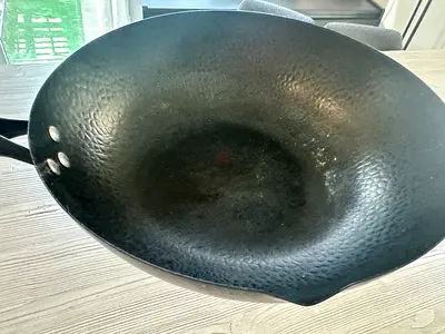 Used Large Hammered Wok Pan - Heavy Duty Carbon Steel