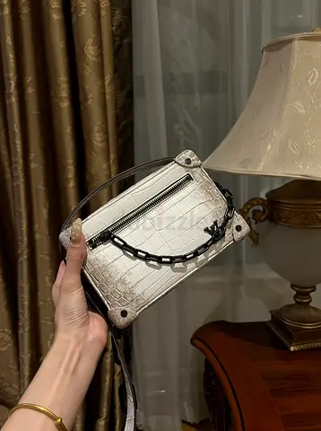 LOUIS VUITTON Petite Malle Himalayan Crocodile Unisex Bag