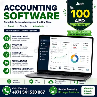 Accounting Software - Complete Business Management (AED 100/month)