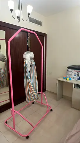 Portable Baby Hammock / Swing Stand with Fabric Sling - Pink