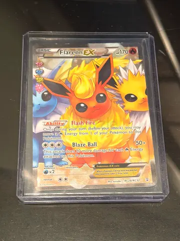 Pokémon Flareon EX Holo Rare Trading Card - Sleeved & Protected