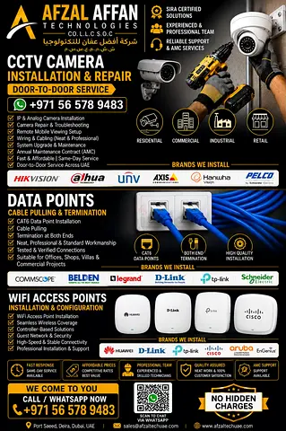CCTV Installation & Repair | CAT6 Data Points | WiFi Access Point