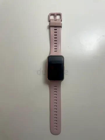 HUAWEI WATCH FIT - 943 Used rectangular smartwatch with pink strap - working condition