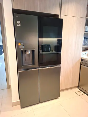 LG Side By Side Refrigerator, 617 Liter Capacity, Matte Black  latest model same like new condition