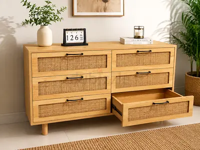 Rattan chast drawer