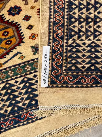 Traditional Pattern Rug with Fringes 178x250cm , 100% wool carpet , sherwan