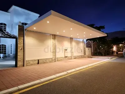 Modern covered carport/parking canopy with built-in lighting