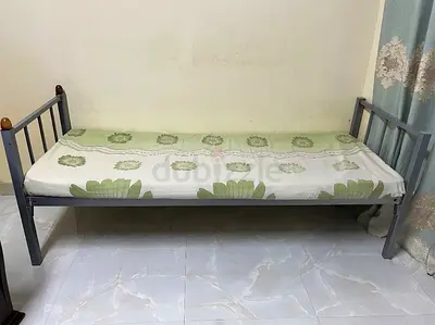 Single metal bed frame with mattress - good condition