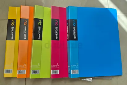 Set of 6 RIO Display Books / Clear File Folders - Assorted Colors