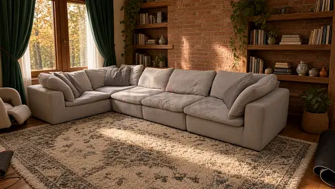 Looks Great condition Pan Emirates Pianca Modern feather filled sofa