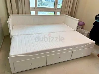 IKEA Hamnes day bed with 2 mattress and 3store drawers underneath is available