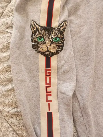 Original Gucci Grey Sequin Cat Logo Sweatpants / Joggers – Made in Italy