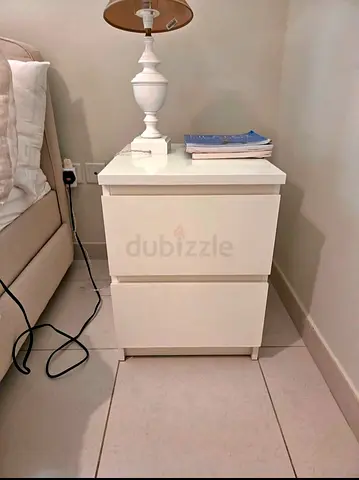 IKEA two bed White 2-Drawer Nightstand / Bedside Table -