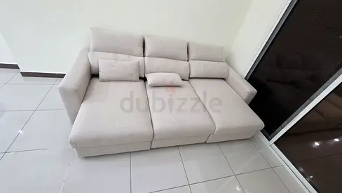 IKEA Esklstuna L Shape Sofa Bed Beige