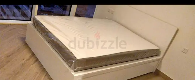 Ikea king size bed with mattress and storage drawers