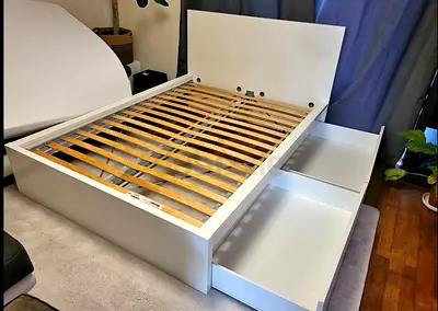 Ikea Queen size bed with mattress available in perfect condition
