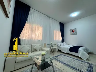فرصة ذهبية أفخم استوديو مفروش بالكامل للإيجار الشهري في المجمع السكني الجرف كومبليكس   – عجمان ✨