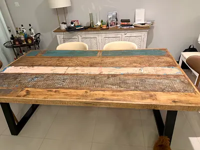 Wooden dining table for 8