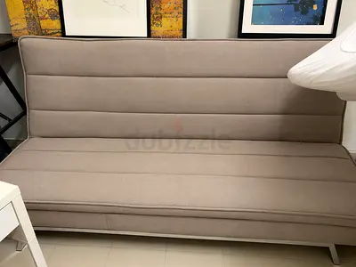 Comfortable Beige Fabric Sofa Bed
