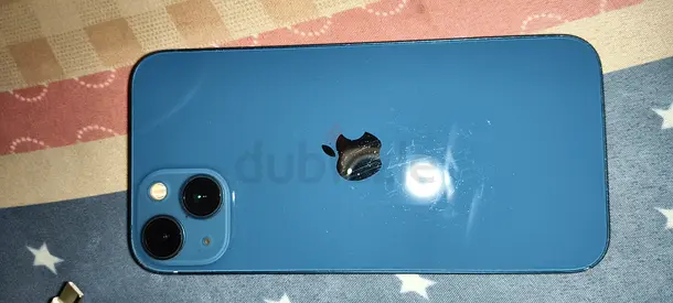 Blue iPhone in good working condition - 2 cameras, needs screen check