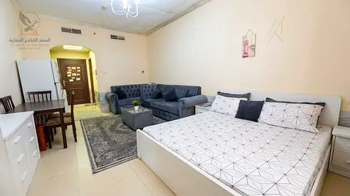 Special rental opportunity in Ajman furnished studio in Al Yasmeen Towers near City Centre opposite Souq Salem bills and internet included