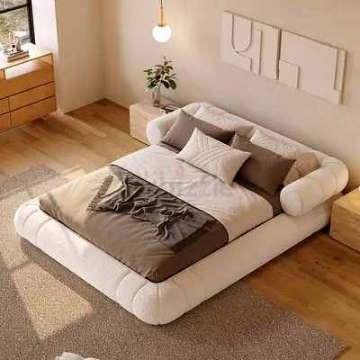 Modern Upholstered Low Profile Platform Bed