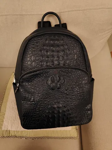 Genuine crocodile leather backpack
