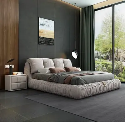 Modern Upholstered Low Profile Bed Frame