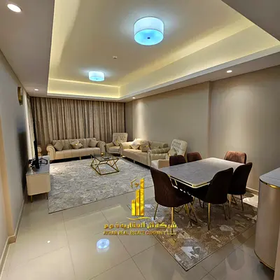 Luxury apartment, second occupancy. Two bedrooms, living room, and open balcony. Ajman, Gulf Tower.