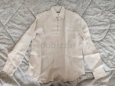 Original Berluti Paris Men's 100% Linen Shirt – Size L (Off-White / Beige)