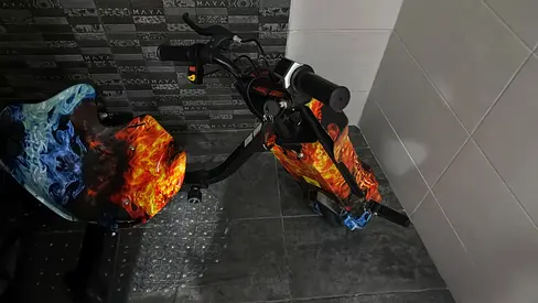 Electric Drift Trike / Scooter with Flame Graphics - Good Condition