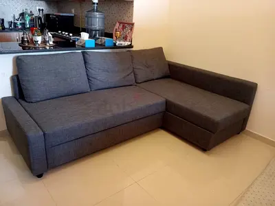 Gray L-shaped Sofa with Chaise - Good Condition