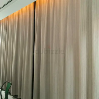 Beige Full-Length blackout curtains