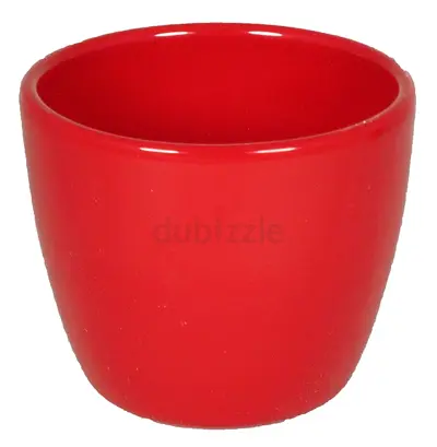 Red ceramic plant pot