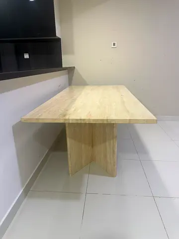 Travertine marble table with premium organic stone material in excellent condition