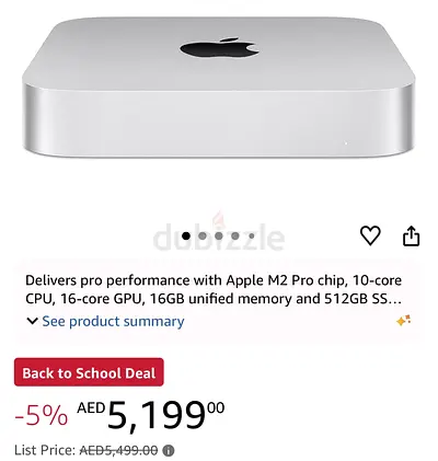 Apple Mac mini (M2 Pro) -10 CORE CUP 16GB GPU and RAM, 512GB SSD - Silver
