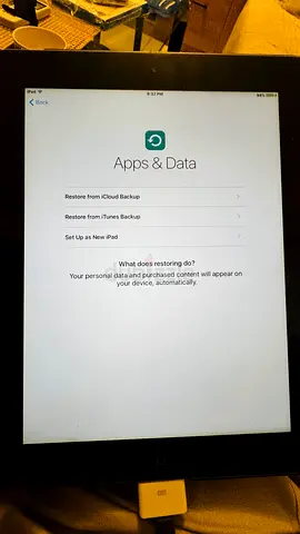 iPad (original/older model) - works, needs activation; charging cable included