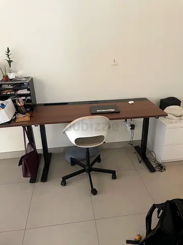 Modern wooden study desk with storage - good condition