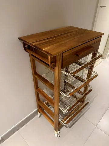 Zara Home Wood & Metal Storage Trolley on Wheels